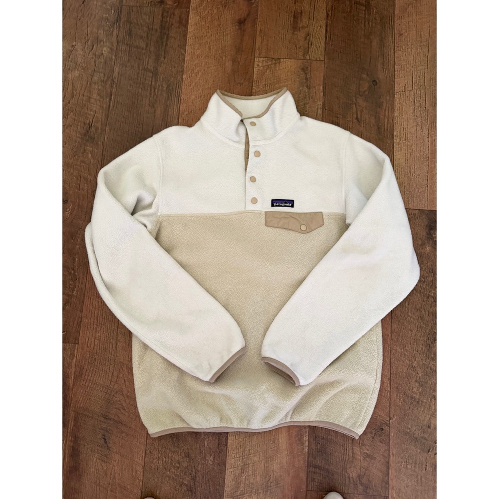 Patagonia Synchilla Snap-T Fleece Pullover Women M Cream Tan